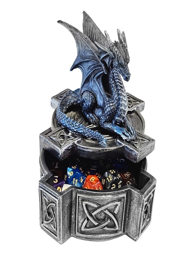 MONGPIENS Dragon Storage Box - Compact Holder for DND and RPG Accessories, Fantasy Dragon-Themed Case (Blue) - Image 2